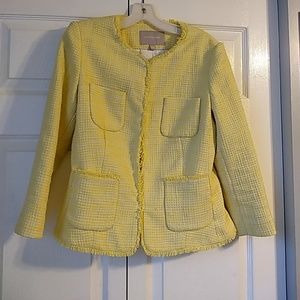Banana republic yellow white tweed blazer